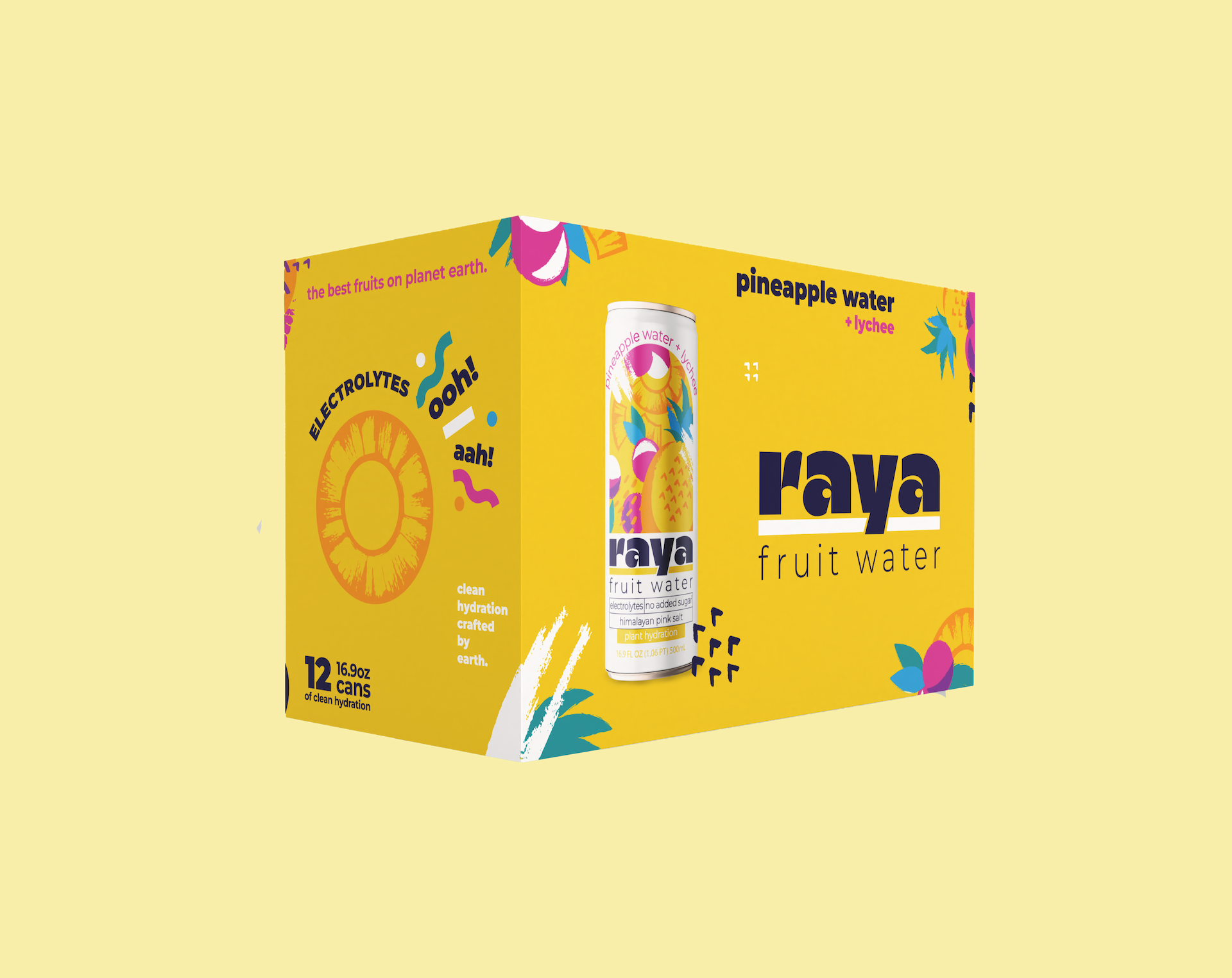 Raya Pineapple + Lychee fruit water pack