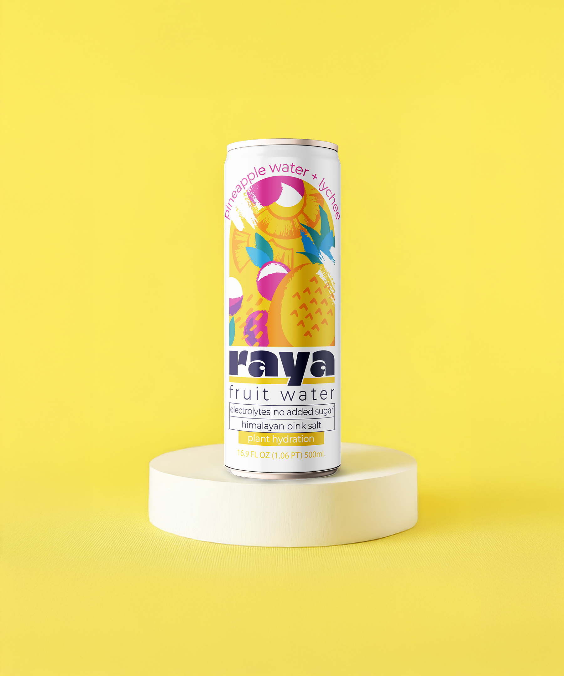 Raya Pineapple + Lychee fruit water can